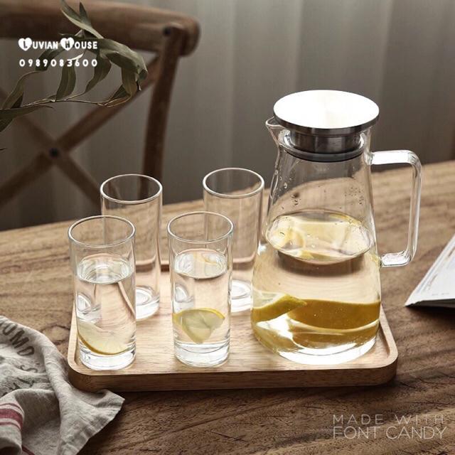 Bình nước thủy tinh chịu nhiệt 1400ml & 1800ml
