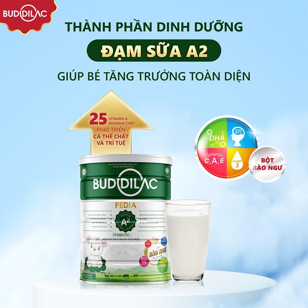 Sữa Bột BUDDILAC Pedia Giúp Bé Ăn Ngon, Tăng Cường Miễn Dịch Phát Triển Toàn Diện lon 900gr