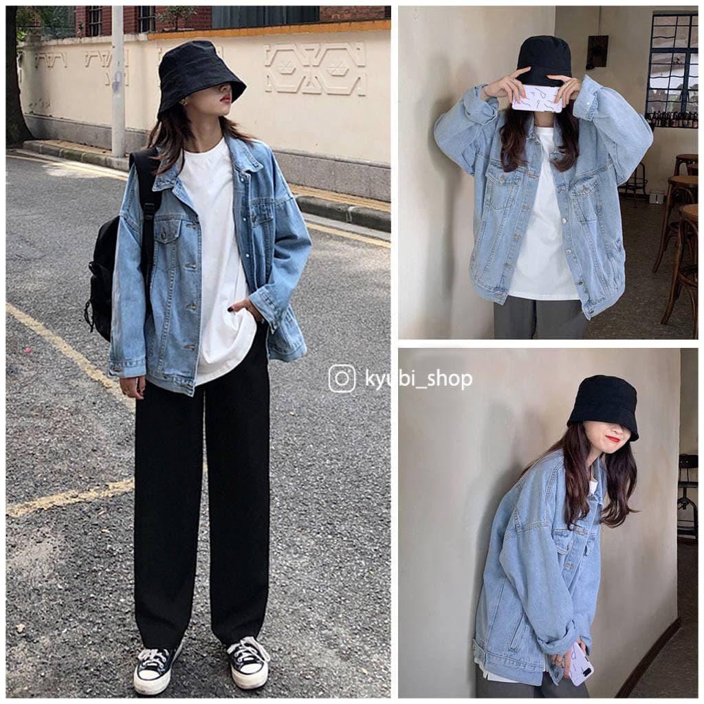 Áo khoác jean nữ ulzzang form rộng có túi trong tiện dụng - Kyubi Jean Jacket AKJ21