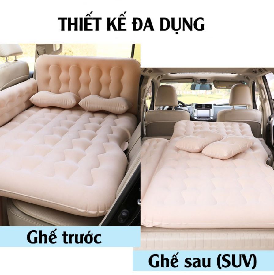 Đệm Hơi Ô Tô Cao Cấp PHIÊN BẢN ĐẶC BIỆT cho Xe Hơi 4 đến 7 chỗ - Nệm Giường Hơi Ô Tô Chống Nóng Lưng (vải nhung, chân nệm rời, tựa lưng, chặn trẻ em)