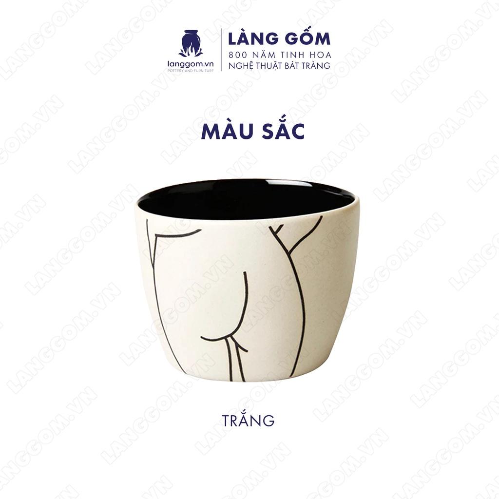 Cốc tách, ly uống nước kiểu họa tiết vẽ mông chất liệu gốm sứ Bát Tràng cao cấp - Làng Gốm Bát Tràng