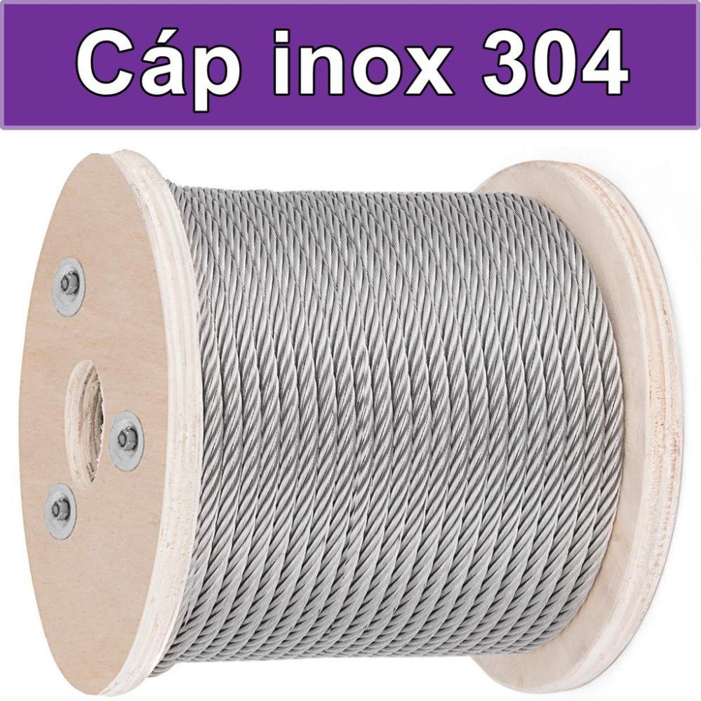 Cáp inox 304 (1ly, 1 ly rưỡi, 2 ly, 3 ly, 4 ly) - Cuộn 100 mét CÁP THÉP Thái Bình Vina