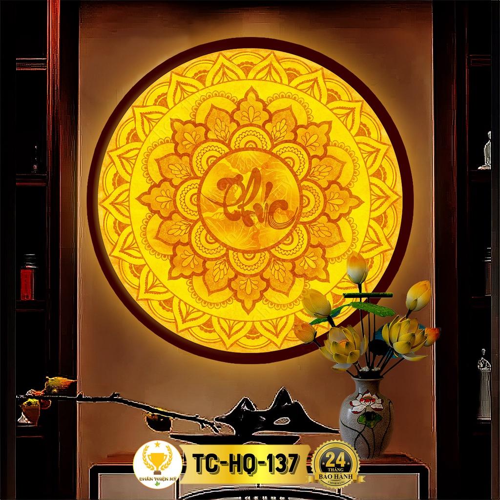 Đèn Thờ Hào Quang Phật Tranh Trúc Chỉ, Trang Trí Bàn Thờ, Hào Quang Trúc Chỉ Mandala Chữ Phúc TC-HQ-137