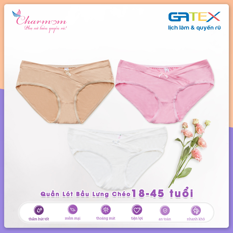 Set Combo 2 Quần Lót Bầu Lưng Thấp GATEX Cotton Cao Cấp Charm Mum