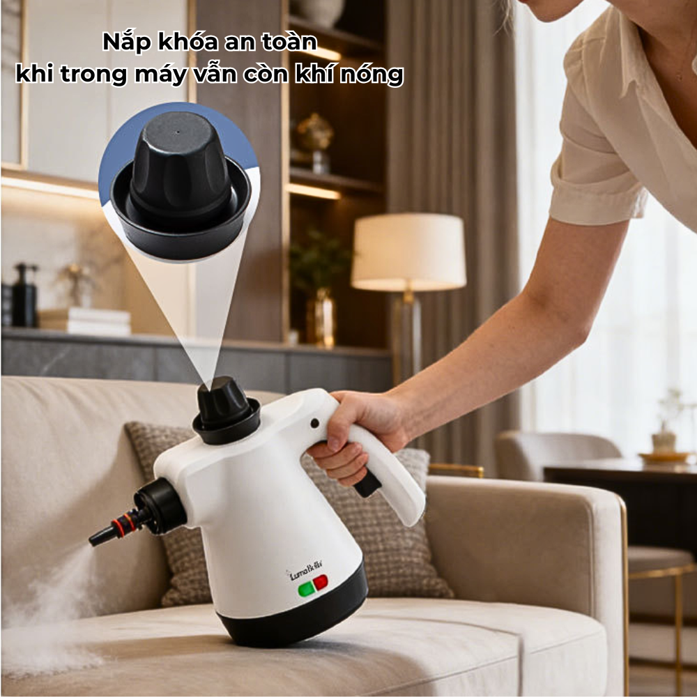 Máy làm sạch bằng hơi nước Lumabella LB-63029 công suất cao 1200W, làm sạch bằng nhiệt độ cao, áp suất lớn, dùng cho nhà - DELIYA - HÀNG CHÍNH HÃNG