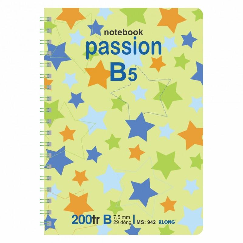 Sổ kẻ ngang lò xo kép KLONG B5 200 trang 70/76; MS: 942