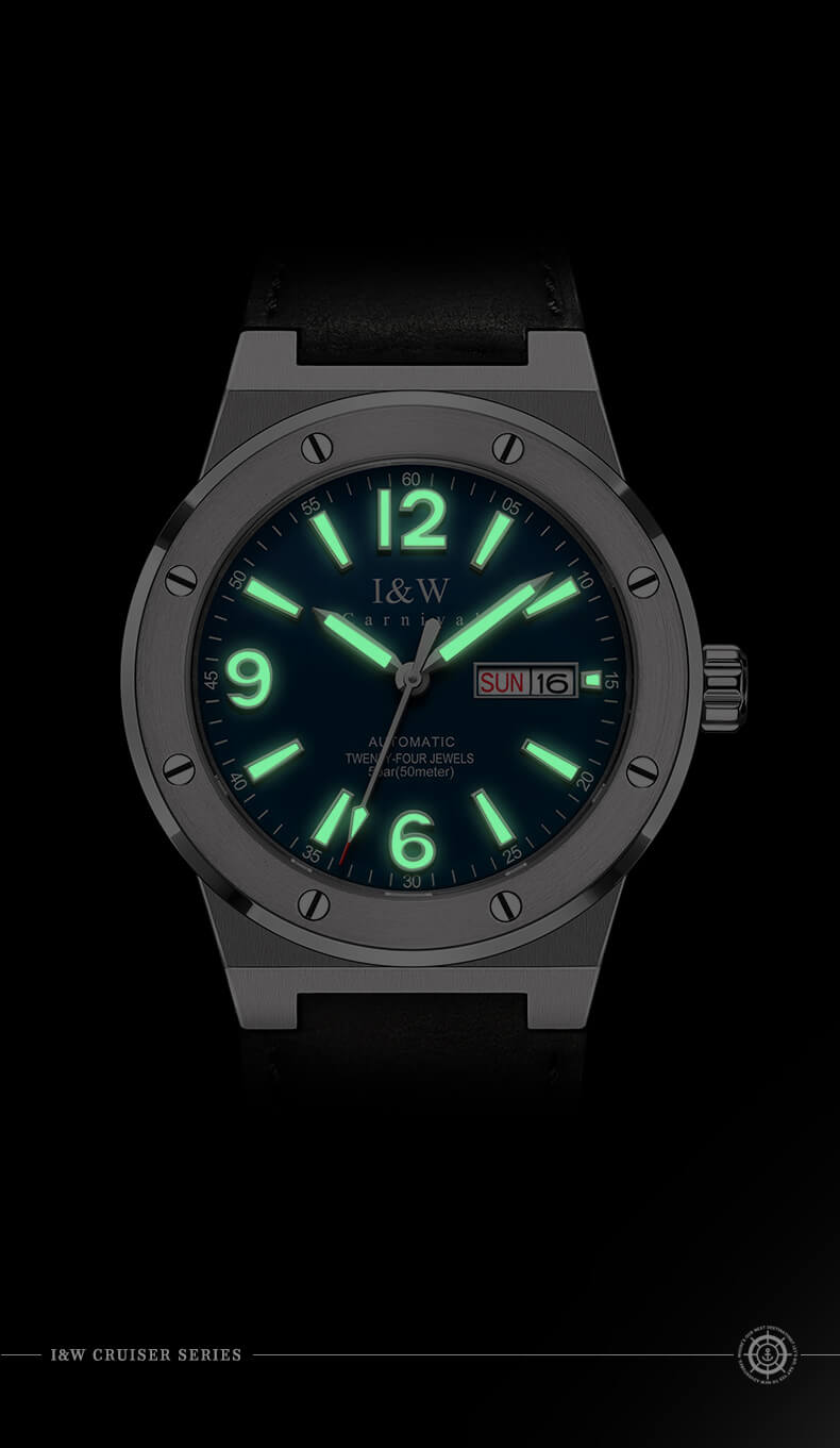 Đồng hồ nam chính hãng IW CARNIVAL IW589G-1 Kính sapphire ,chống xước,Chống nước ,Bảo hành 24 tháng,Máy cơ ,Dây da cao cấp,thiết kế lộ cơ thể thao