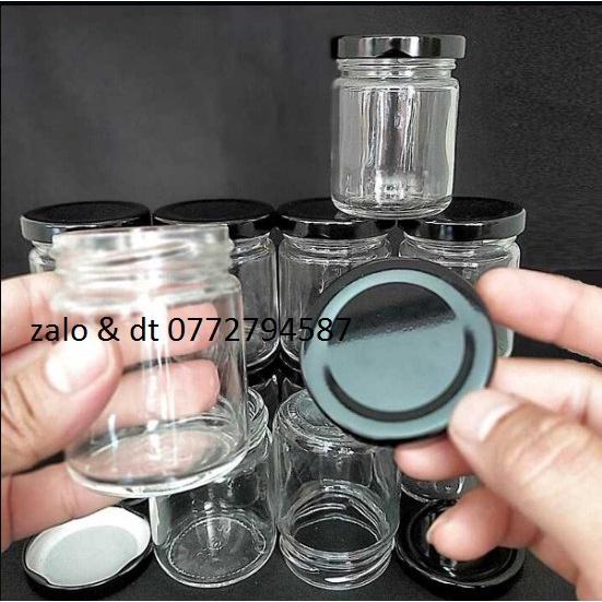 Combo 8 hũ thủy tinh 100ml nắp thiếc vặn – hủ 100ml đựng yến chưng, dầu dừa, gia vị