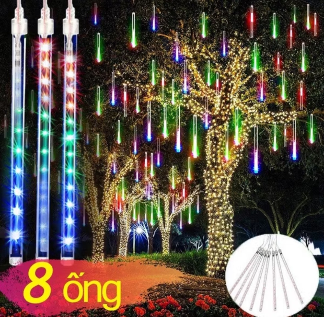 BỘ 8 ỐNG ĐÈN LED SAO BĂNG TRANG TRÍ HIỆU ỨNG MÀU SẮC CỰC ĐẸP