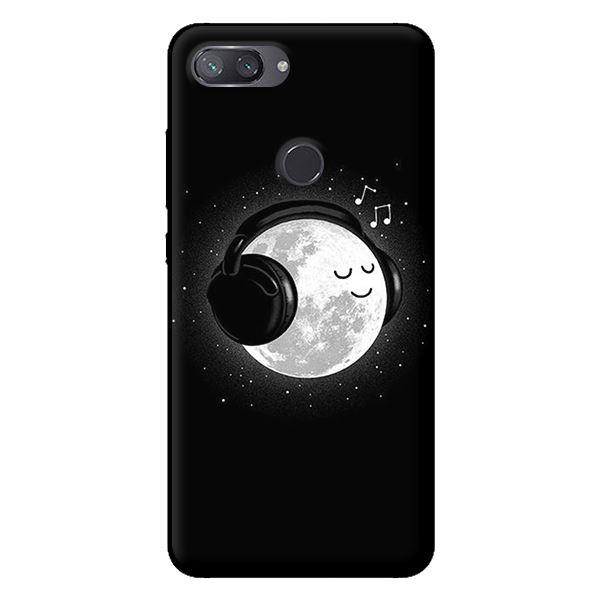 Ốp lưng in cho Xiaomi Mi 8 Lite mẫu Mặt Trăng Nghe Nhạc - Hàng chính hãng