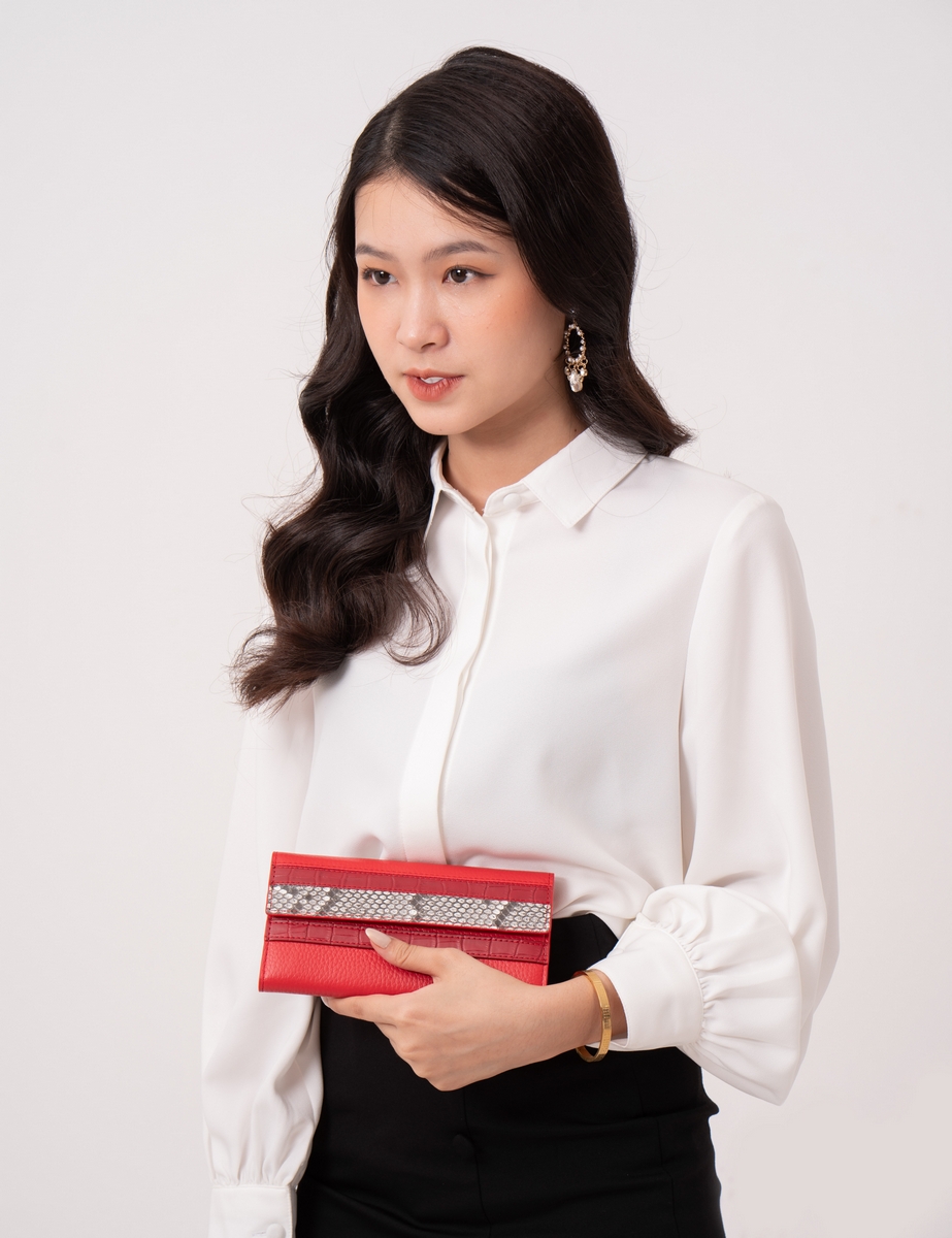 Ví Nữ Da Bò Phối Da Trăn Cao Cấp WT Leather 030119133, 030119111, 030119102