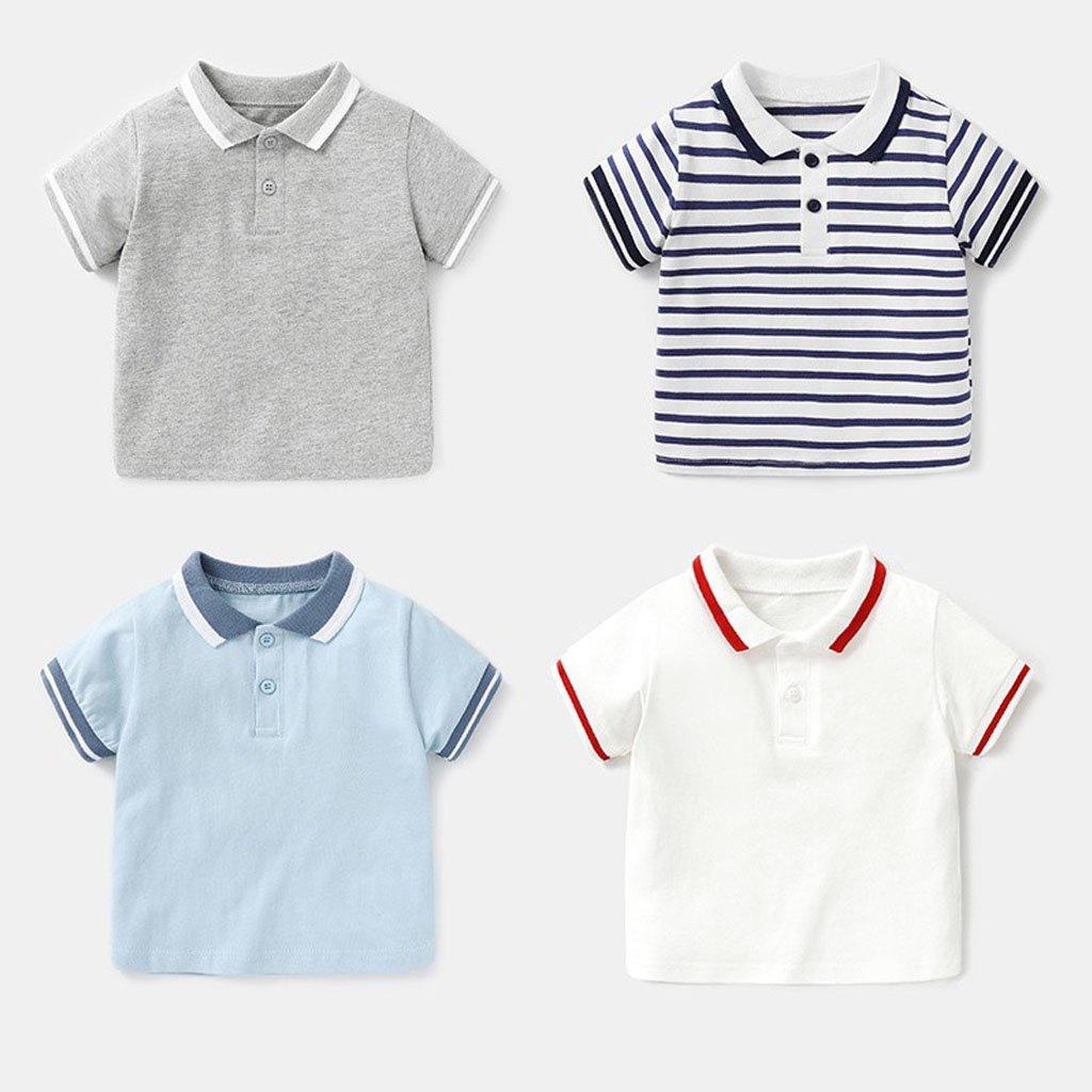 Áo Polo Cổ Kẻ cho bé Chất cotton cao cấp, áo phông cộc tay bé trai có cổ họa tiết trơn - SUMO KIDS