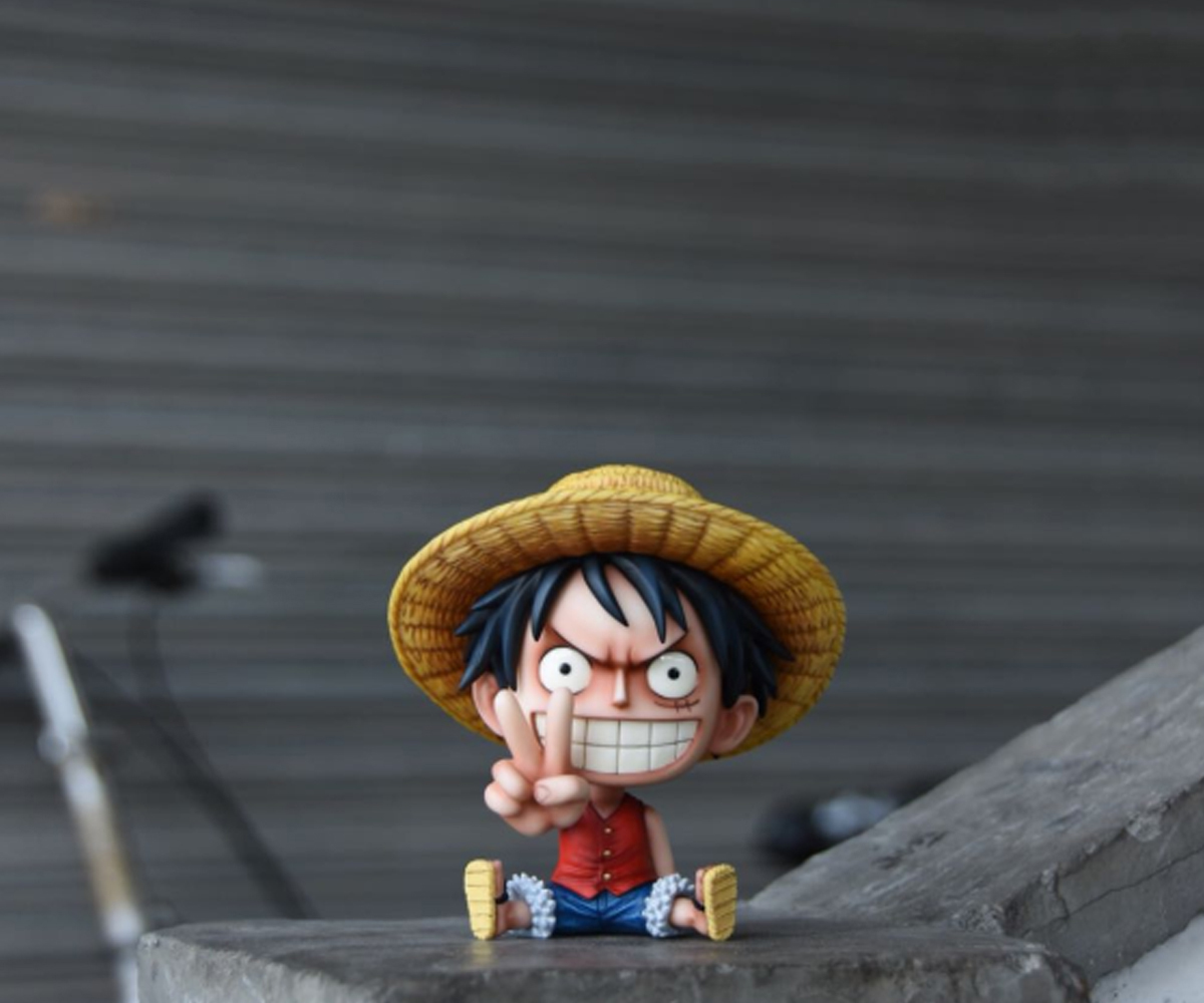 Mô hình Luffy ngồi &quot;Hi&quot; 10cm - Mô hình One Piece