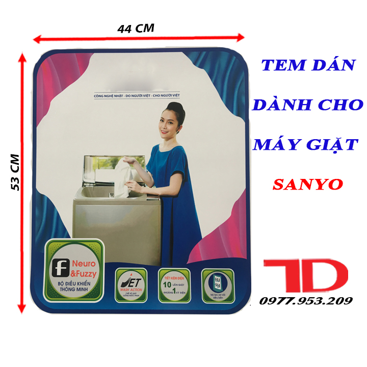 Tem dán dành cho máy giặt SANYO