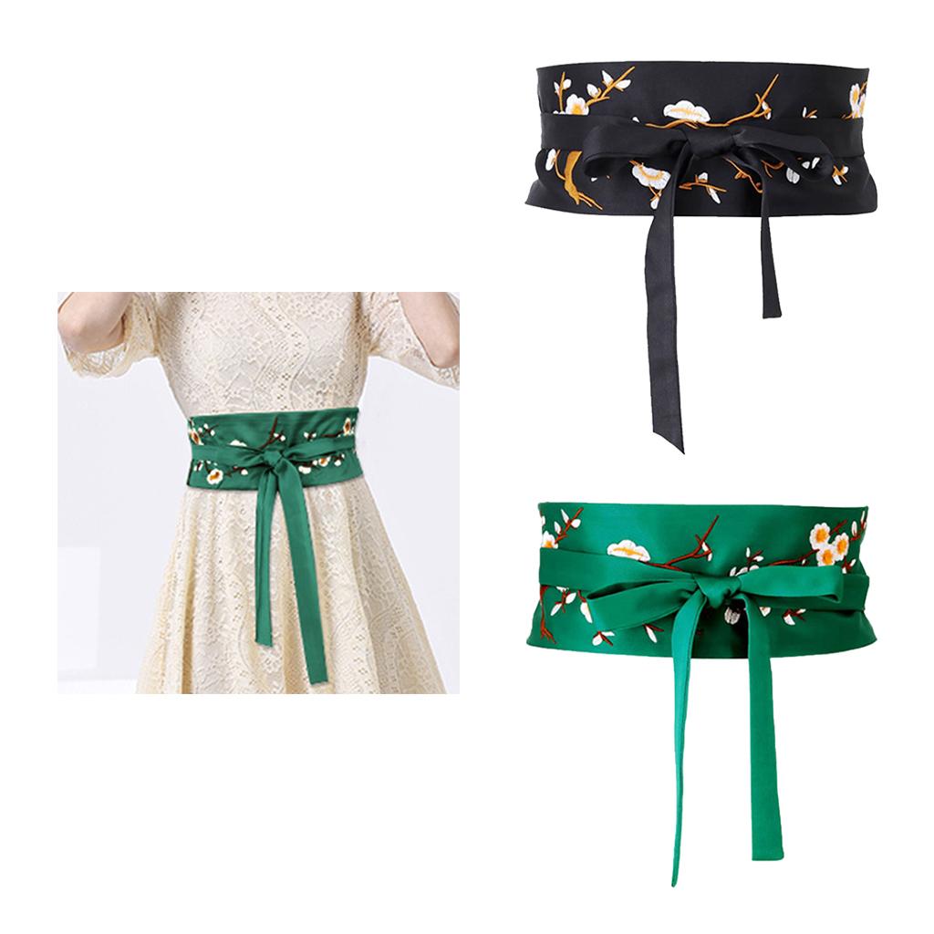 Vintage Style Embroidered Waistband Obi Belt Corset Belt For Dress