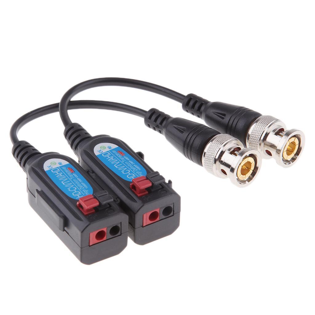 2x Metal Video Balun Video Balun Transmitter Video Balun Connectors Black