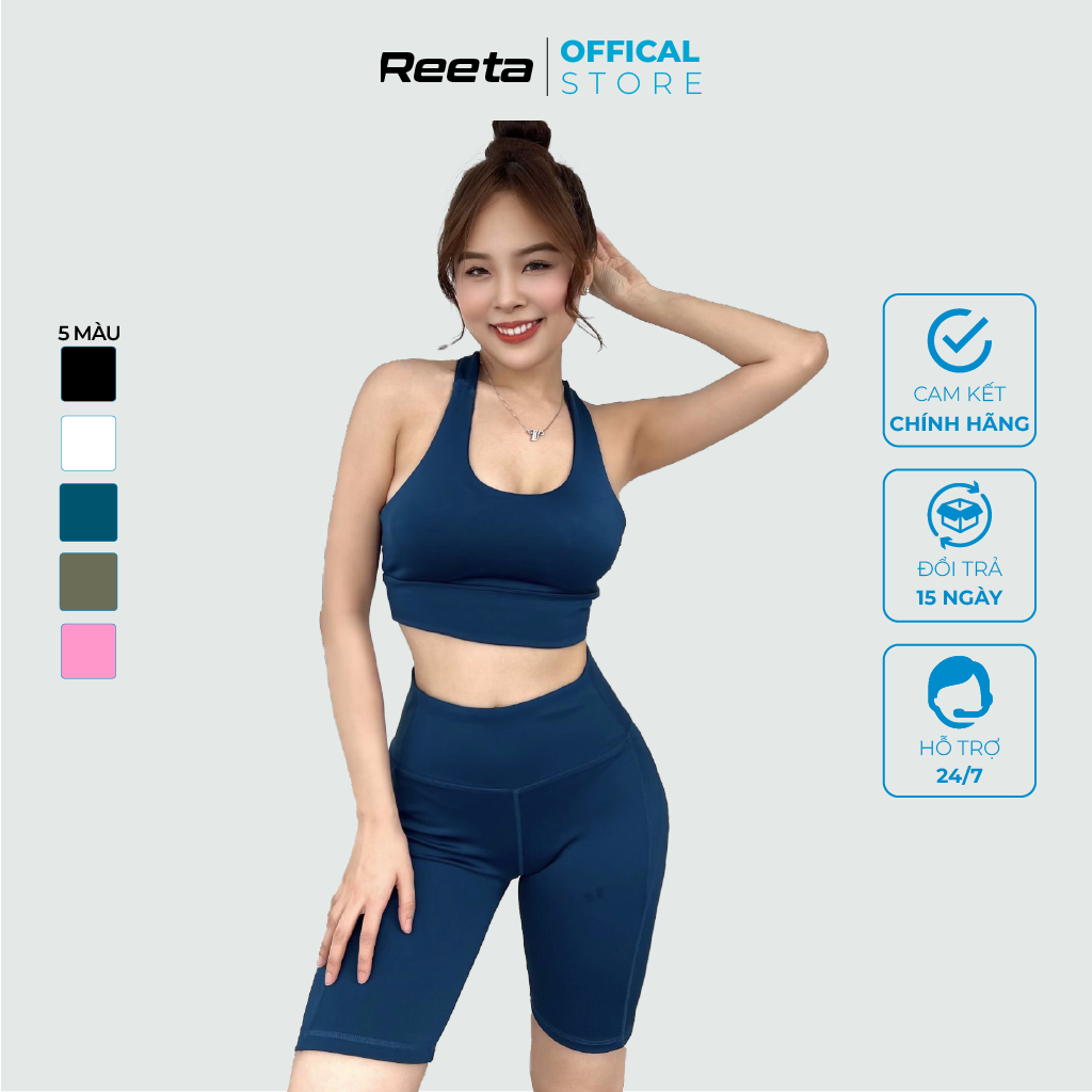 Set bộ quần áo tập gym nữ REETA bao gồm Bra + Quần Lững cực kỳ tôn dáng cho bạn tự tin tập luyện - A1761