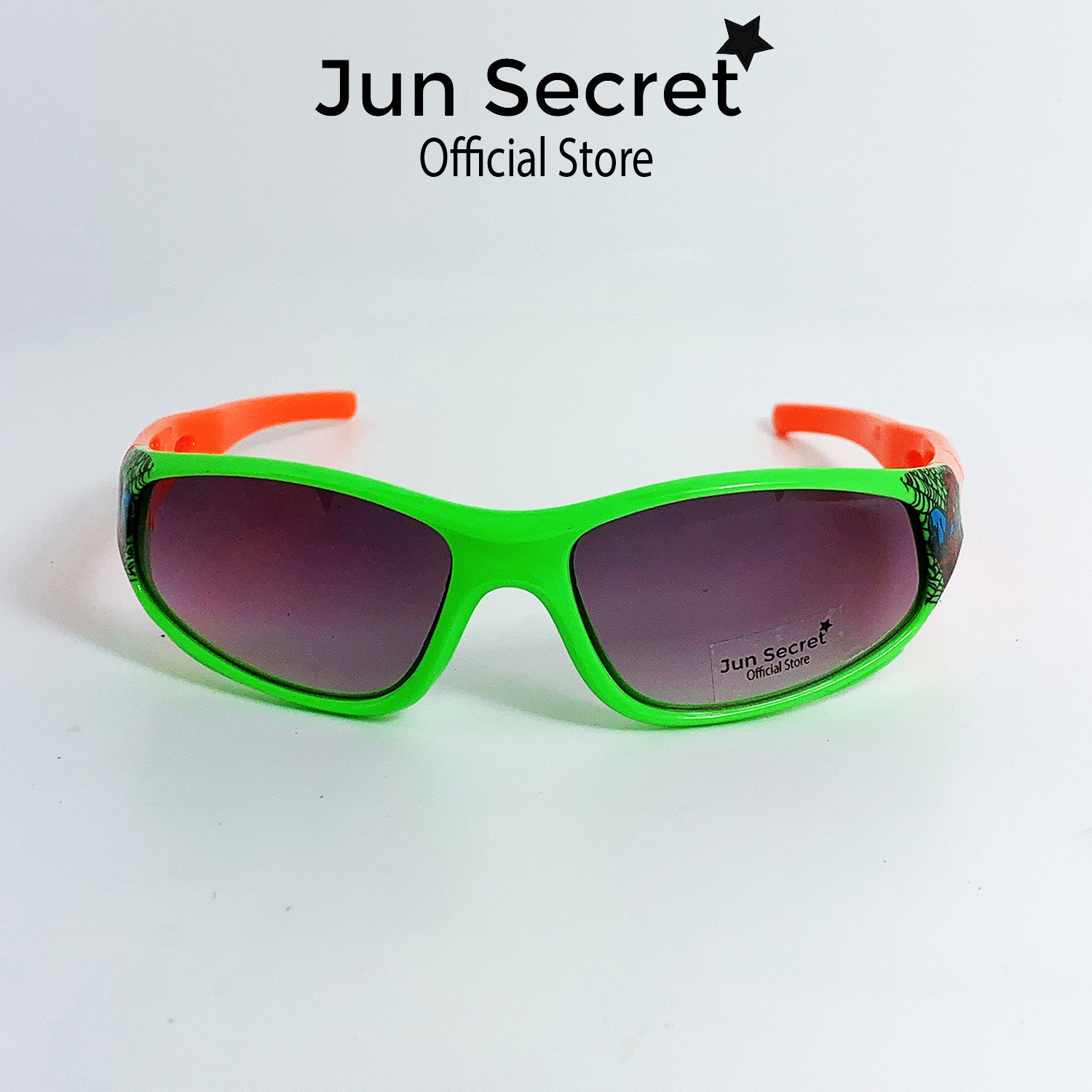 Kính mát trẻ em form ôm mặt Jun Secret hình người nhện phù hợp bé trai và bé gái từ 1 tới 5 tuổi JS202209 – Xanh lá