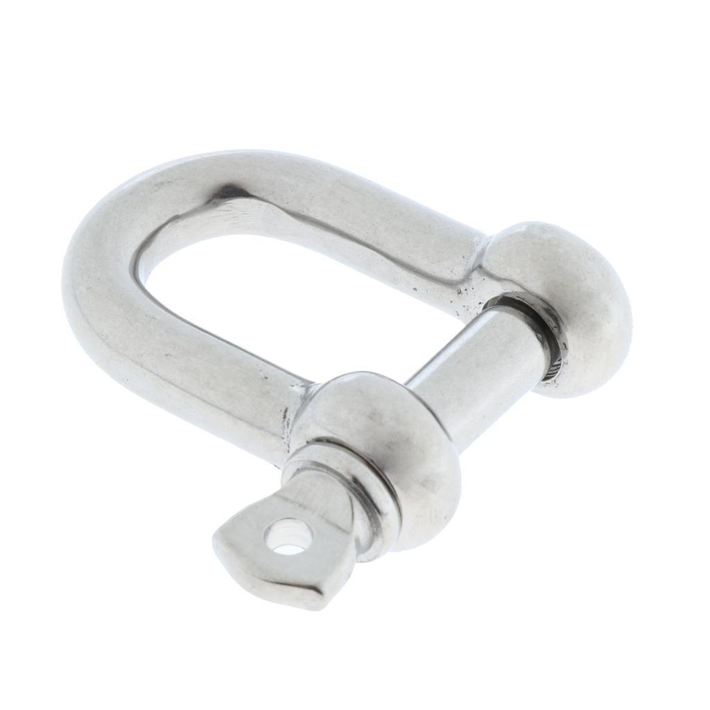 2x Stainless Steel D-Shackle Chain Shackle Rigging Fastener M8 &amp; M8