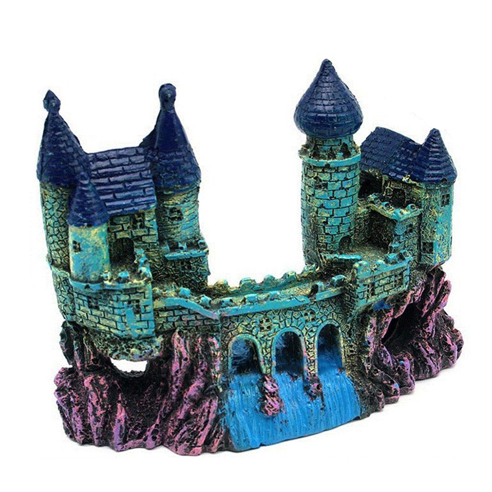 Mô hình lâu đài xanh trang trí bể cá phụ kiện thiết bị bể cá cảnh quan bể cá trang trí nhà cửa lũa bể cá thủy sinh