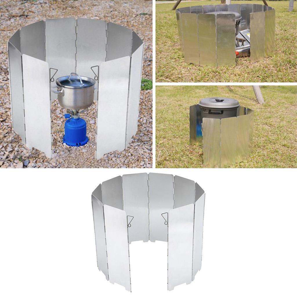 20x Folding Plates Outdoor Stove Wind Camping Kitchen Gas Screen Foldable