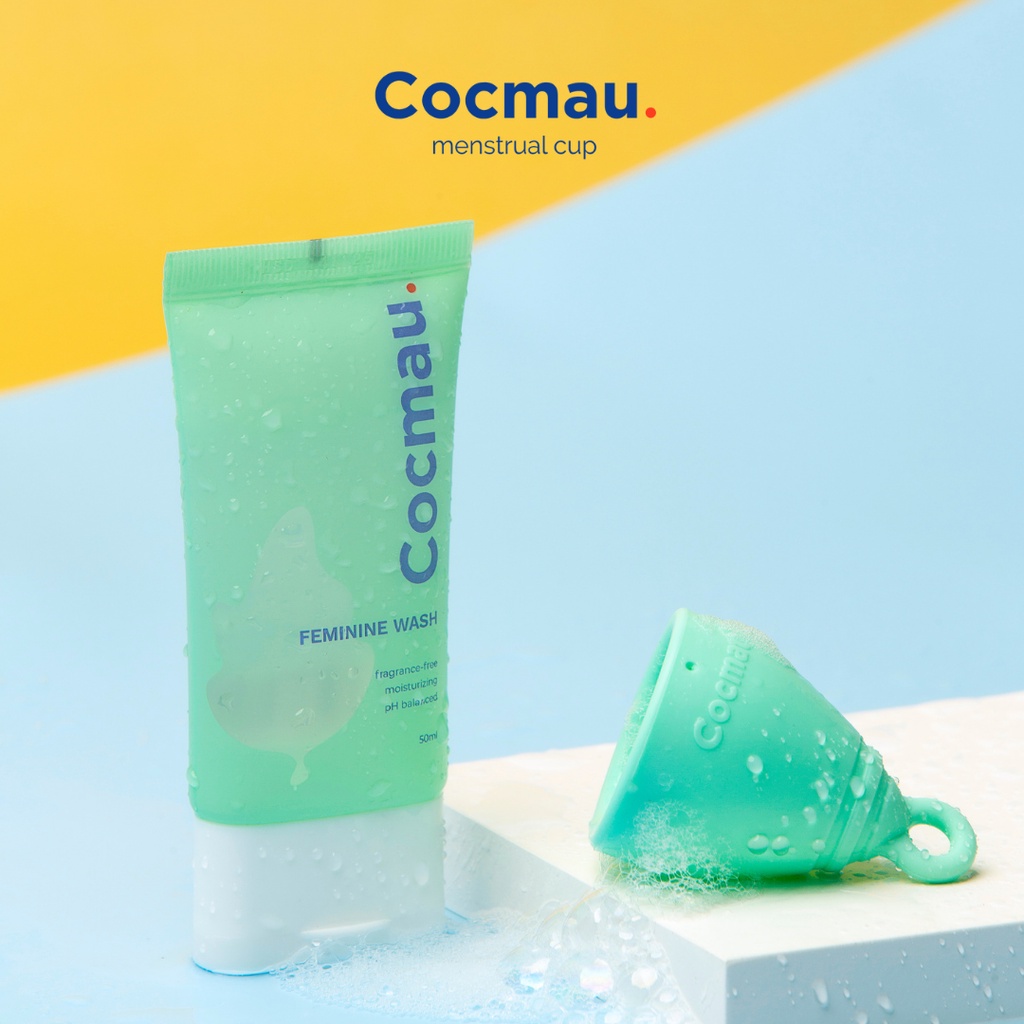 Dung dịch vệ sinh Cocmau Feminine Wash - Làm sạch dịu nhẹ cốc nguyệt san silicone - 50ml - Cân bằng pH