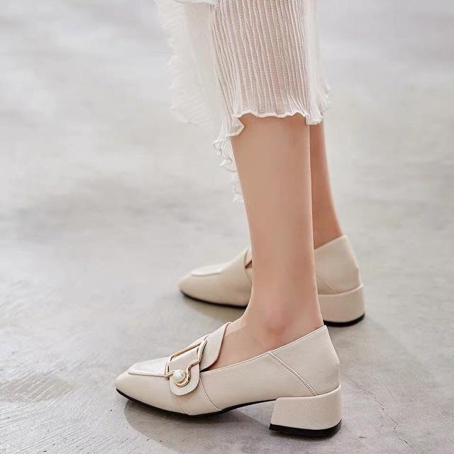 Giầy búp bê đế vuông oxford Hàn Quốc đế vuông 3cm G010