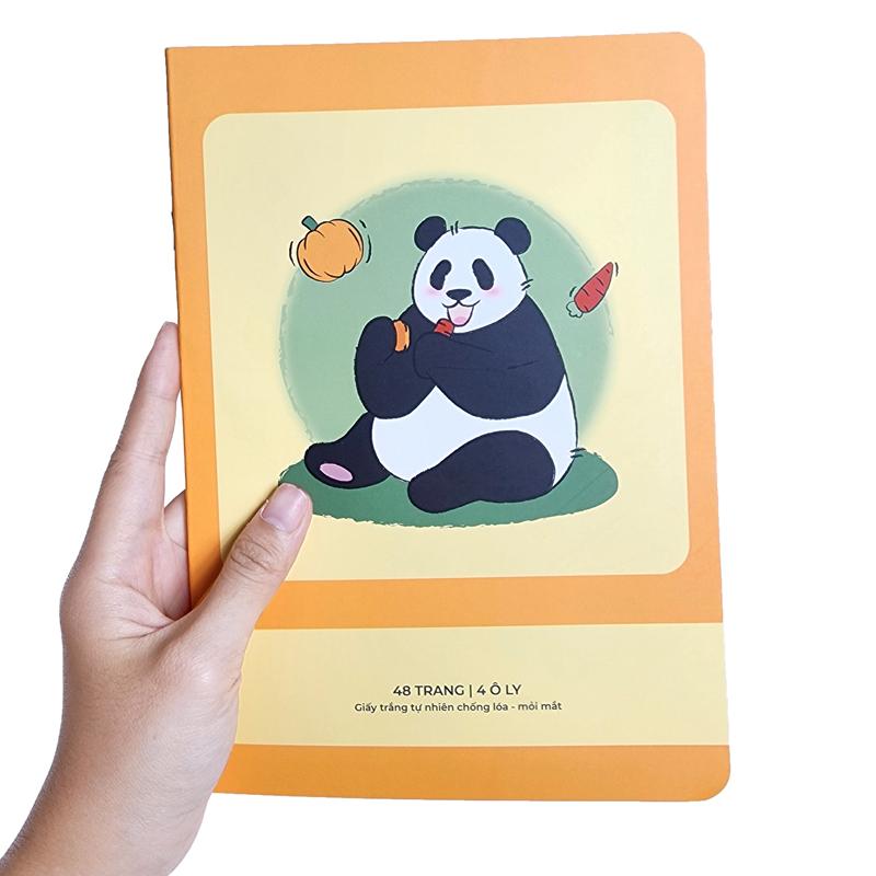 Tập Học Sinh Chống Lóa Fluffy Panda - Miền Bắc - 4 Ô Ly - 48 Trang 100gsm - The Sun 03