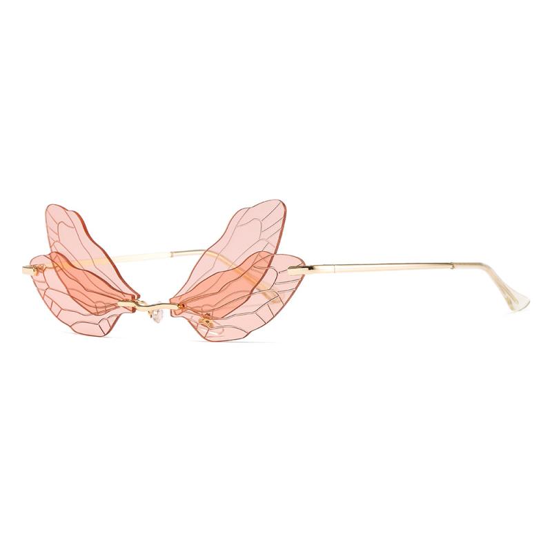 Kính râm cổ điển Butterfly Rimless Dragonfly Wing Kính râm Phụ nữ Clear Ocean Lens Kính mắt Đàn ông Kính mặt trời SHADES UV400 Color: 08