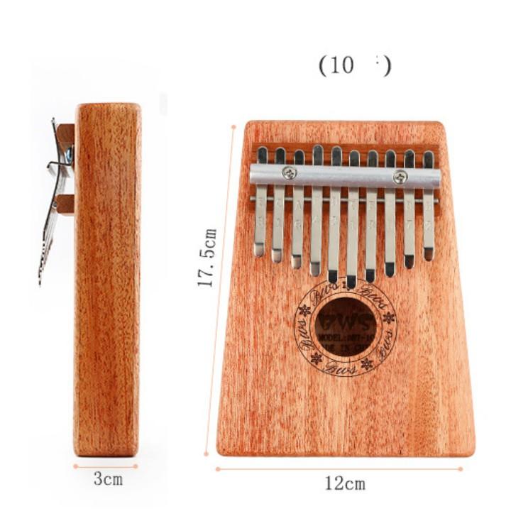 Đàn Kalimba 10 Phím K10M (Gỗ Mahogany - Mbira Thumb Finger Piano 10 Keys - Kèm túi, Khăn lau, Sách học 206760