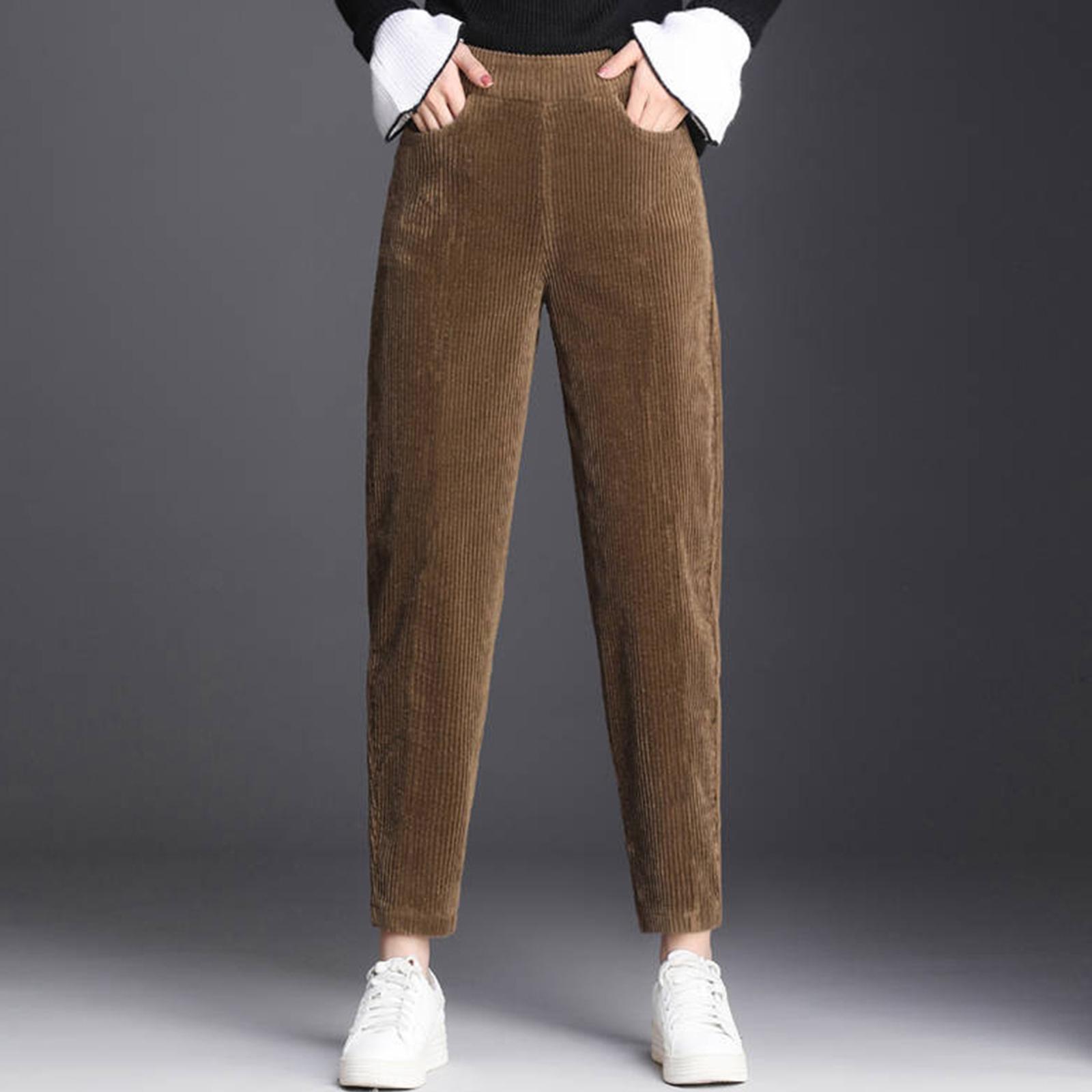 Women Fleece Lined Pants Thermal Sweatpants Joggers Trousers Thicken Fleece Warm