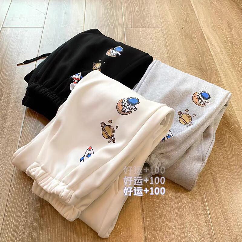 Quần Jogger In Hình, Jogger Bo Lai Dáng Rộng Unisex - MM - M