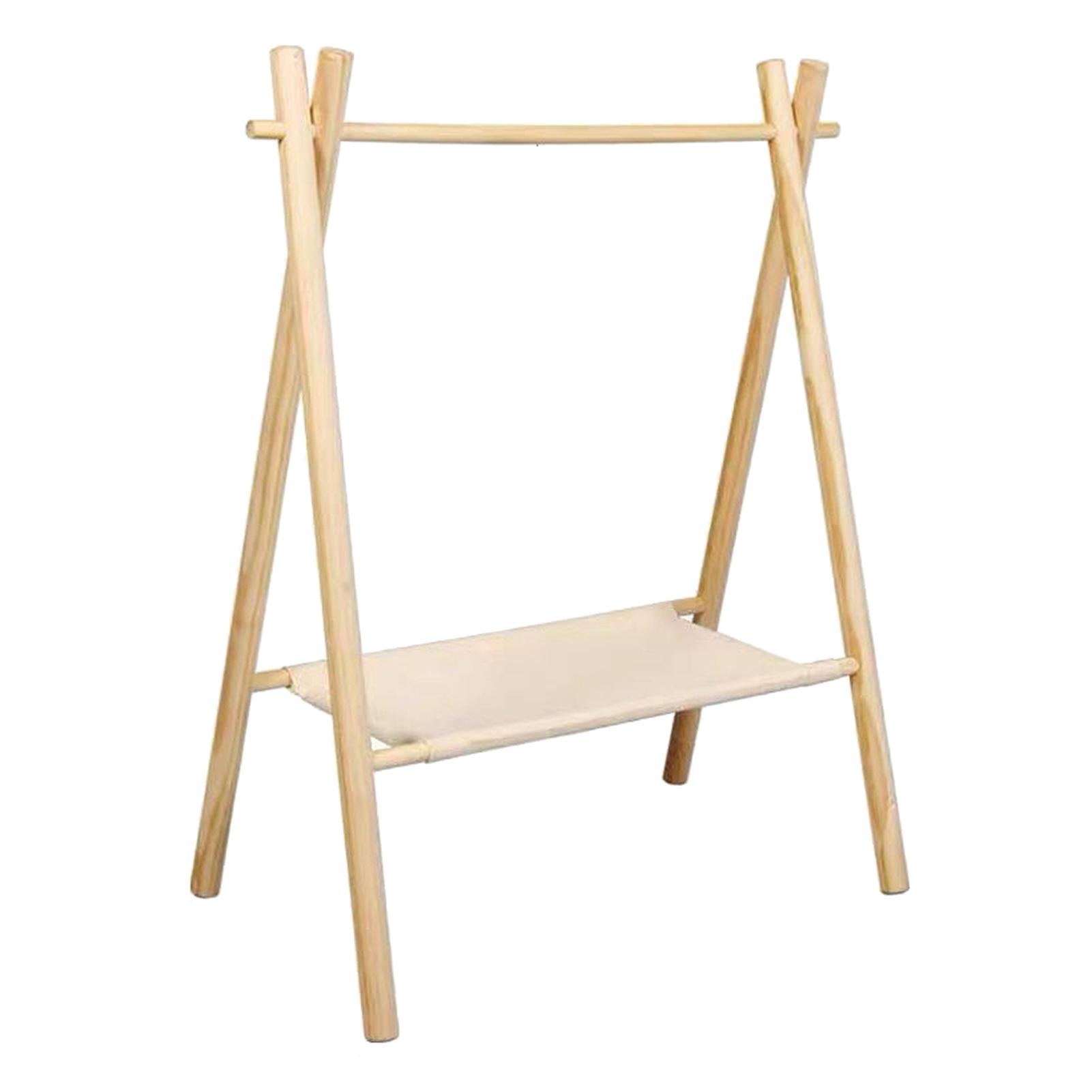 Giá đỡ treo dụng cụ bằng gỗ đi cắm trại có lớp lưới đựng tiện dụng