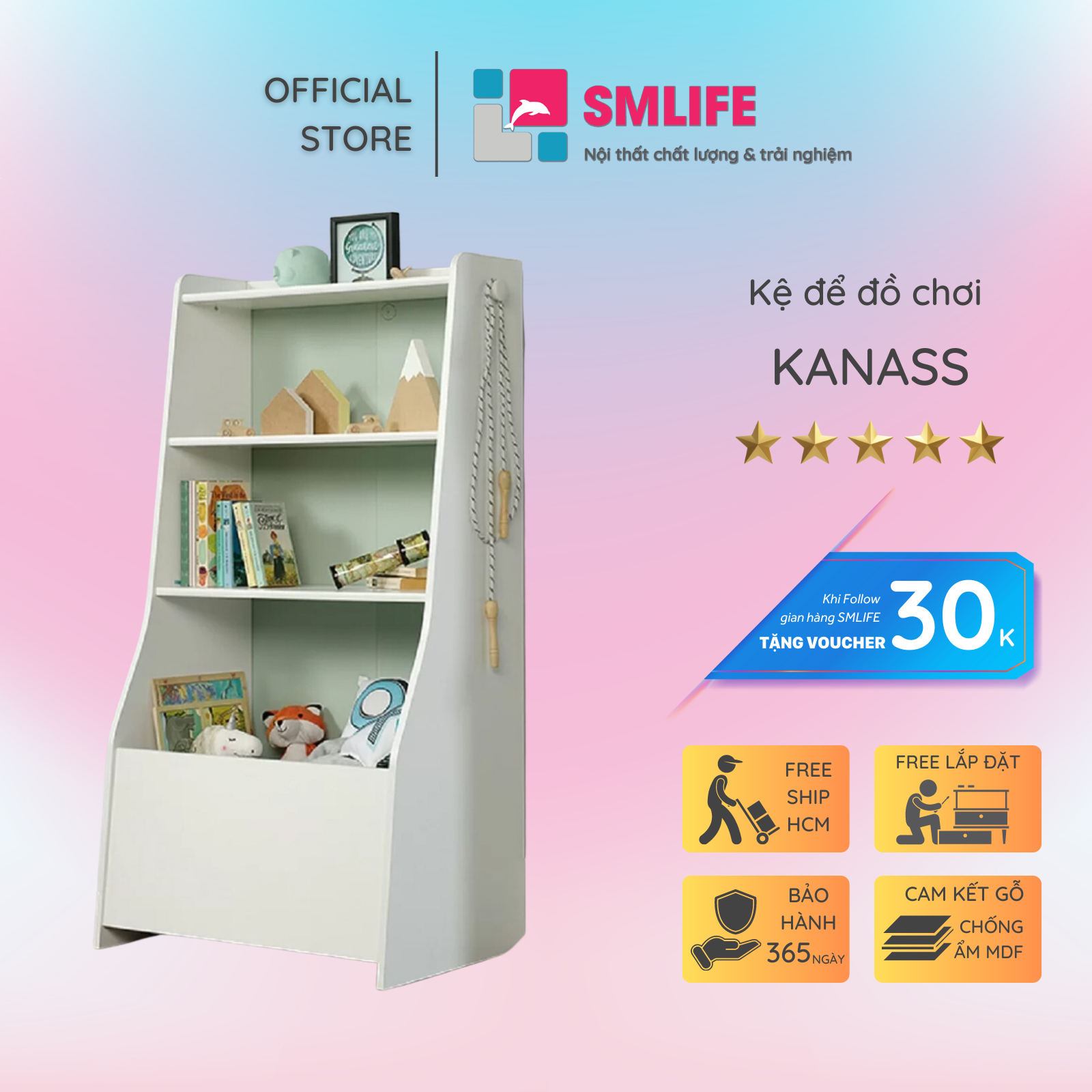 Kệ để đồ chơi cho bé SMLIFE Kanass