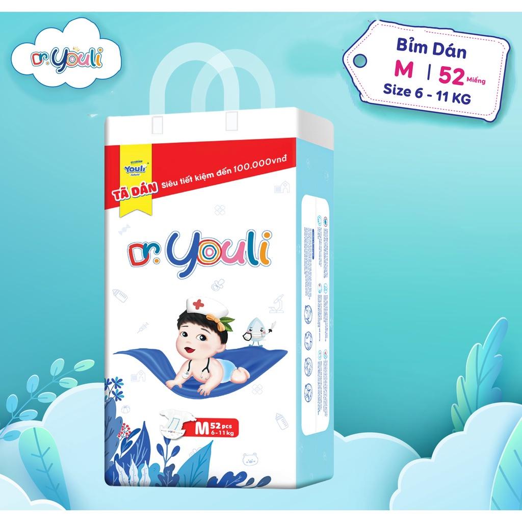 Set 2 Miếng Thử Tã Bỉm Dán/Quần Dr. YOULI Đai Chun Mềm Mại, Mỏng Nhẹ Siêu Thấm Hút Đủ Size S - 3XL Cho Bé 4kg - 20kg