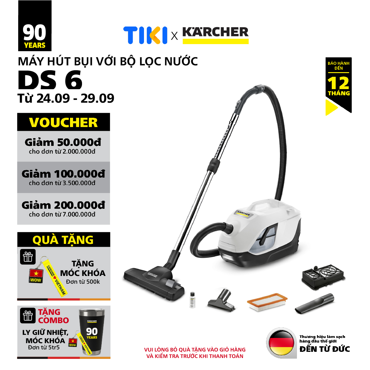 Máy Hút Bụi Với Bộ Lọc Nước Karcher DS 6 - Hàng chính hãng