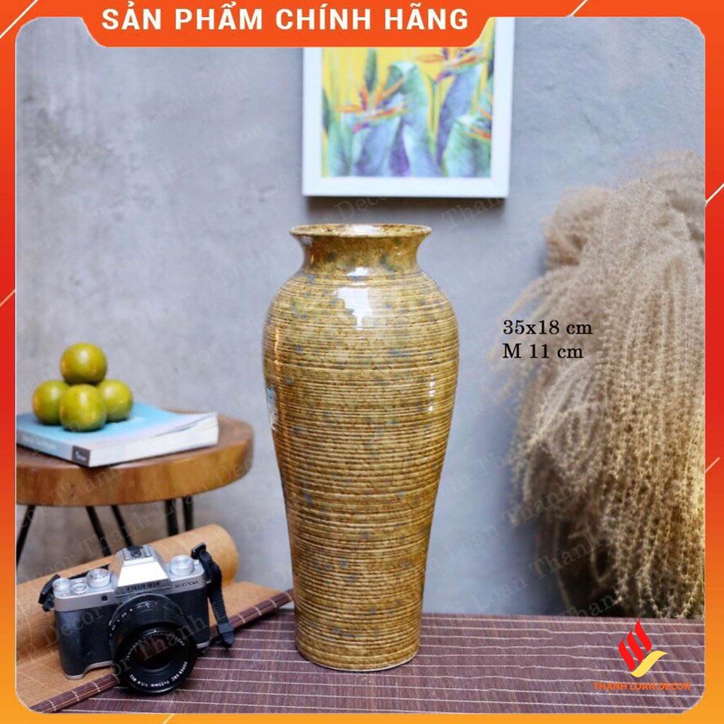 Lọ hoa gốm sứ cỡ lớn cao 35 cm - Bát Tràng - Bình cắm hoa decor trang trí nghệ thuật - Cắm tuyết mai siêu đẹp