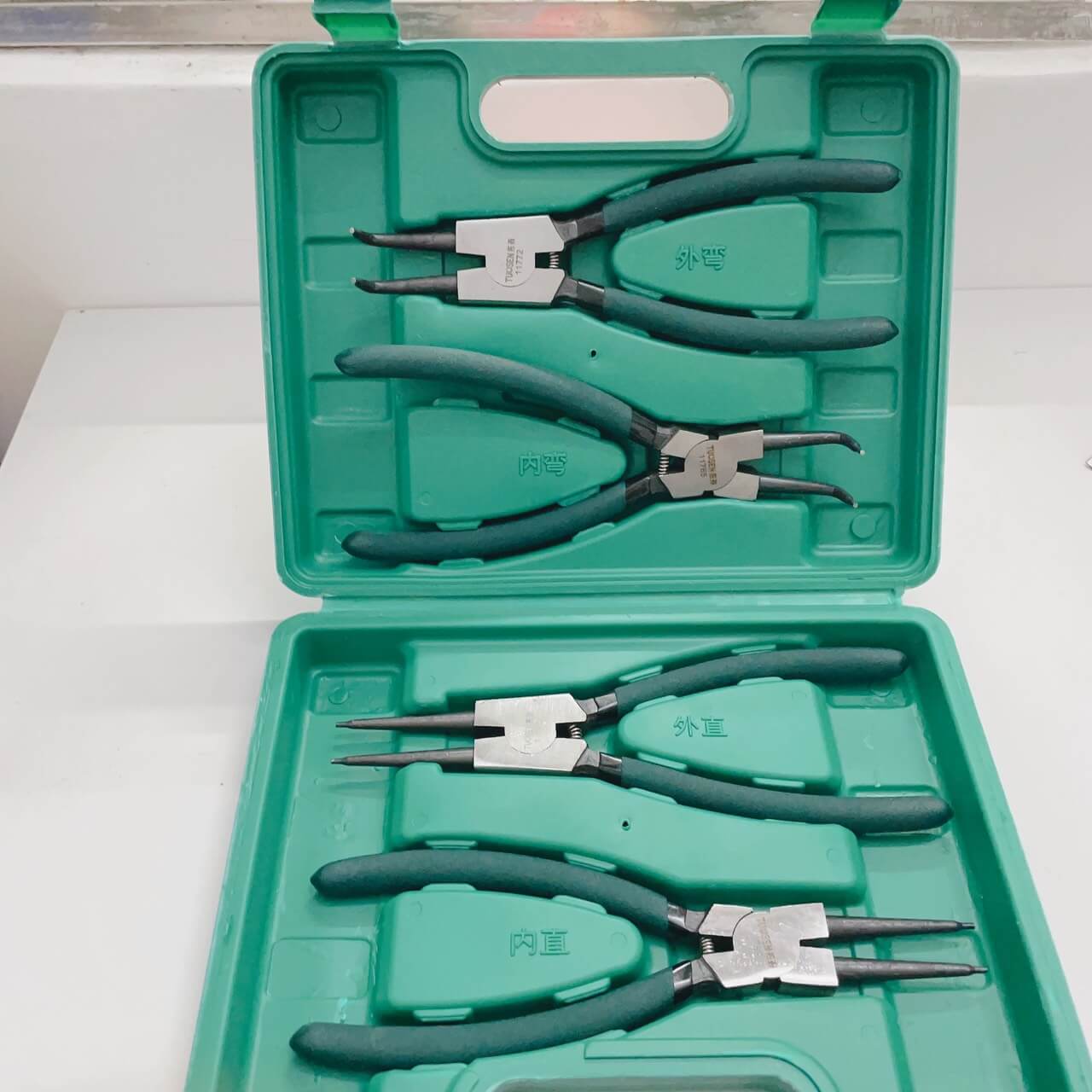 Bộ 4 Kìm mở phe Mũi Dài 9”/ 230 mm Mũi cong, mũi thẳng, Kìm bóp, Kìm bung