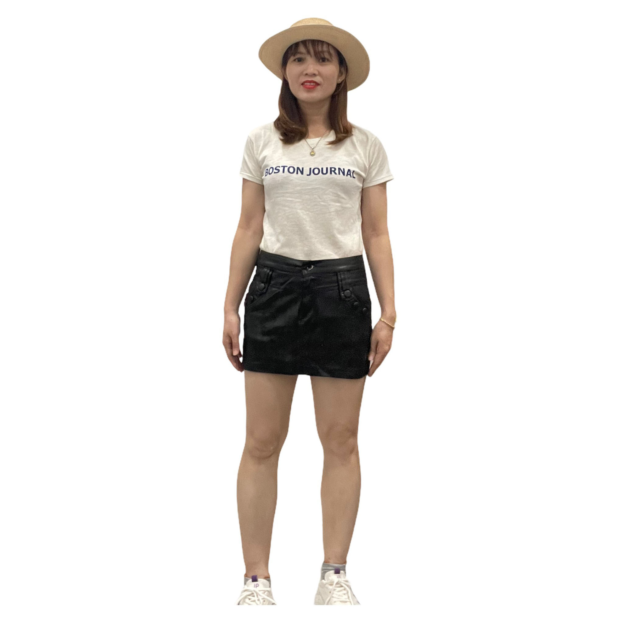 Chân Váy Bút Chì Da Pu Lưng Cao Thời Trang Hàn Quốc V28 49-53 KG JIAMI
