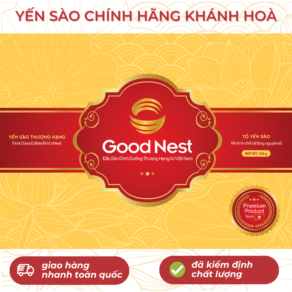 Yến Sào Thượng Hạng Good Nest 100gr - 100% Sợi Premium Nhất - Yến Sào Khánh Hoà Chính Hãng