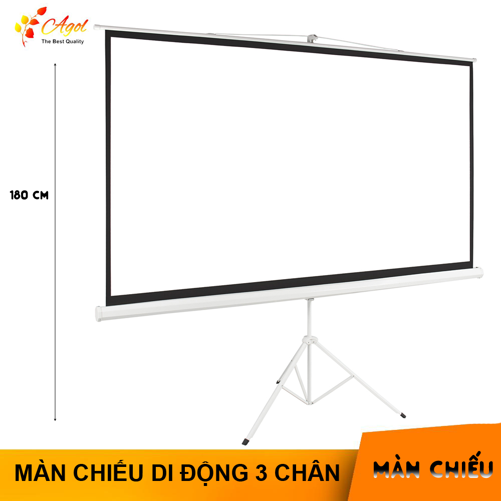 Màn chiếu di động 3 chân có thể gấp gọn kích thước 1.8m * 1.8m loại cao cấp sử dụng cho máy chiếu - Hàng Nhập Khẩu