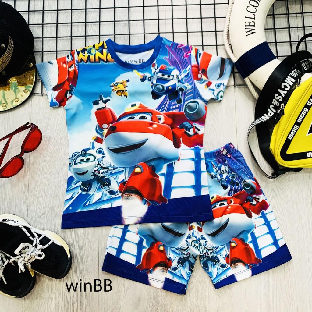 Bộ quần áo bé trai hình đội bay siêu đẳng từ 10-43kg-chất liệu vải thun lạnh in 3d giặt không vỡ hình - Hương Nhiên