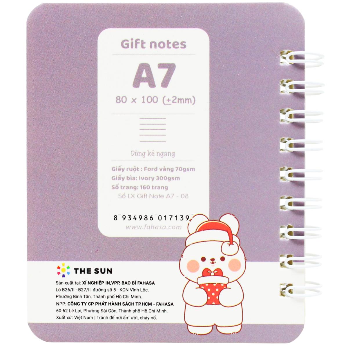 Sổ Lò Xo Moochi Christmas A7 - Kẻ Ngang - 160 Trang 70gsm - The Sun 08