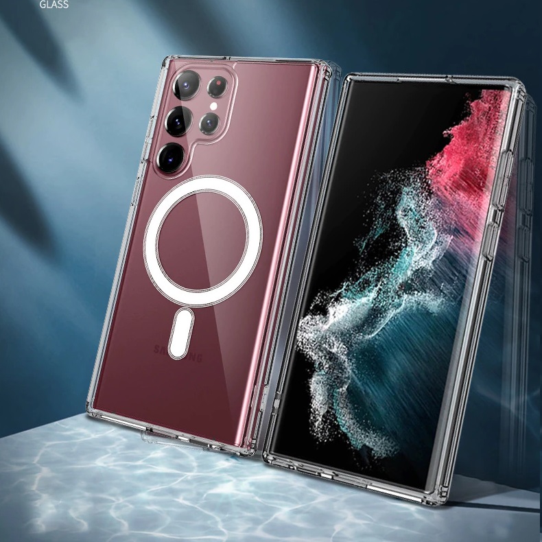 Ốp Lưng Hỗ Trợ Sạc Không Dây Cho SamSung Galaxy S22 Ultra Lưng MEKA không ố màu