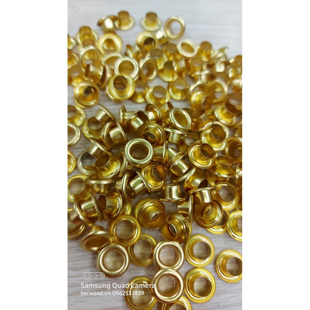 Khoen ore 6mm Khoen mắt cáo 6 ly Thau không gỉ MÀU VÀNG Khuy mắt cáo bấm vải Túi 100 cái Phụ liệu may mặc