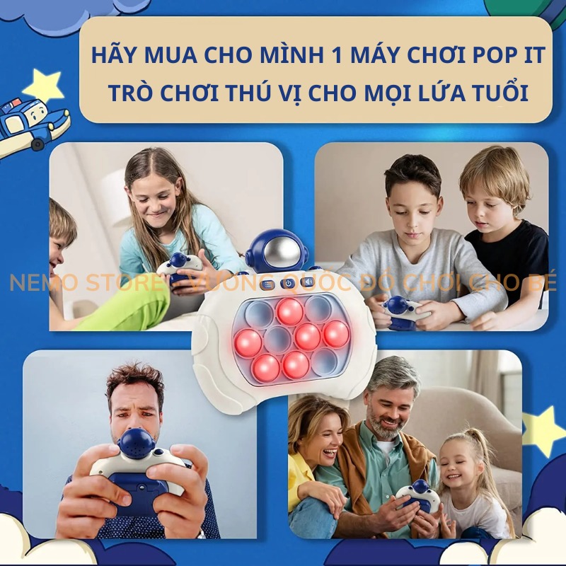 Đồ chơi Pop it thế hệ mới - máy điện tử chơi game Pop it giải trí bấm nút theo đèn nhạc