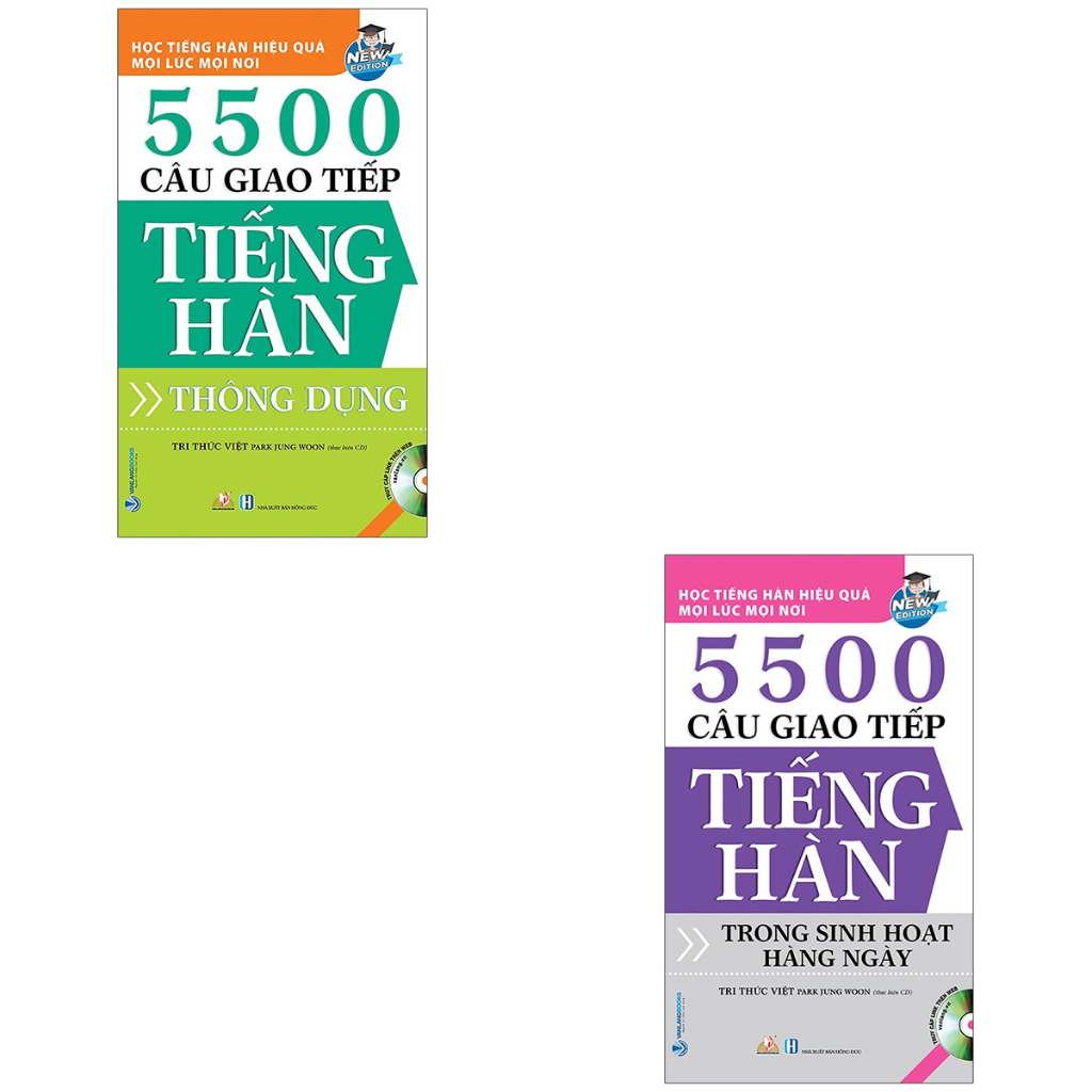 Combo 2 Quyển 5500 Câu Giao Tiếp Tiếng Hàn Trong Sinh Hoạt Hằng Ngày + 5500 Câu Giao Tiếp Tiếng Hàn Thông Dụng