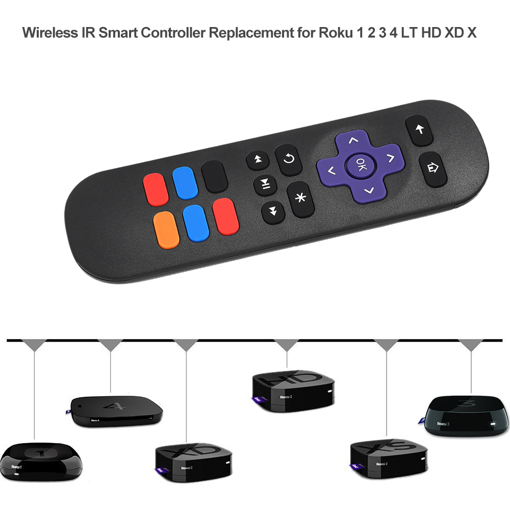 Remote thông minh điều khiển từ xa IR không dây Thay thế cho Roku 1 2 3 4 LT HD XD XS Black