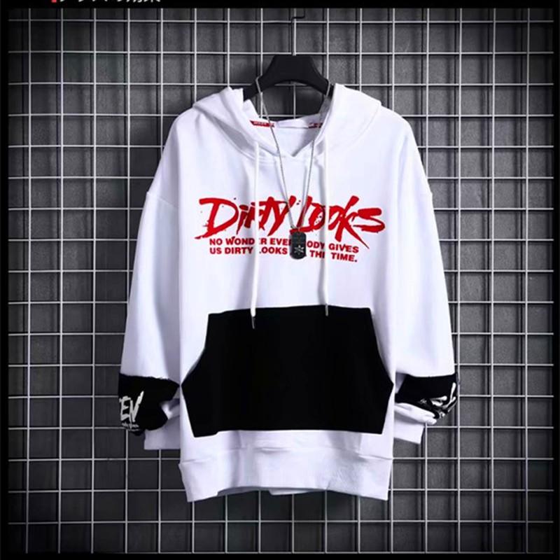 Áo hoodie tay dài phối màu in chữ trẻ trung cho nữ