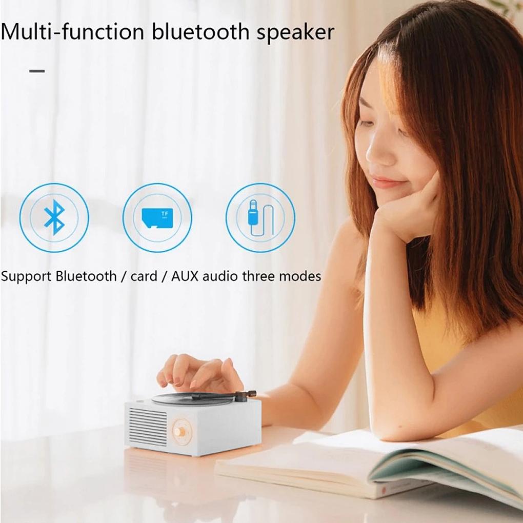 Loa bàn xoay USB V5.0 Vinyl Record Player tương thích với Bluetooth Loa di động cổ điển âm thanh nổi Color: Pink